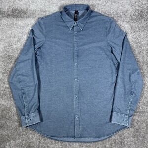 Lululemon Shirt Men's Medium Washed Blue Button Up‎ Performance Commission